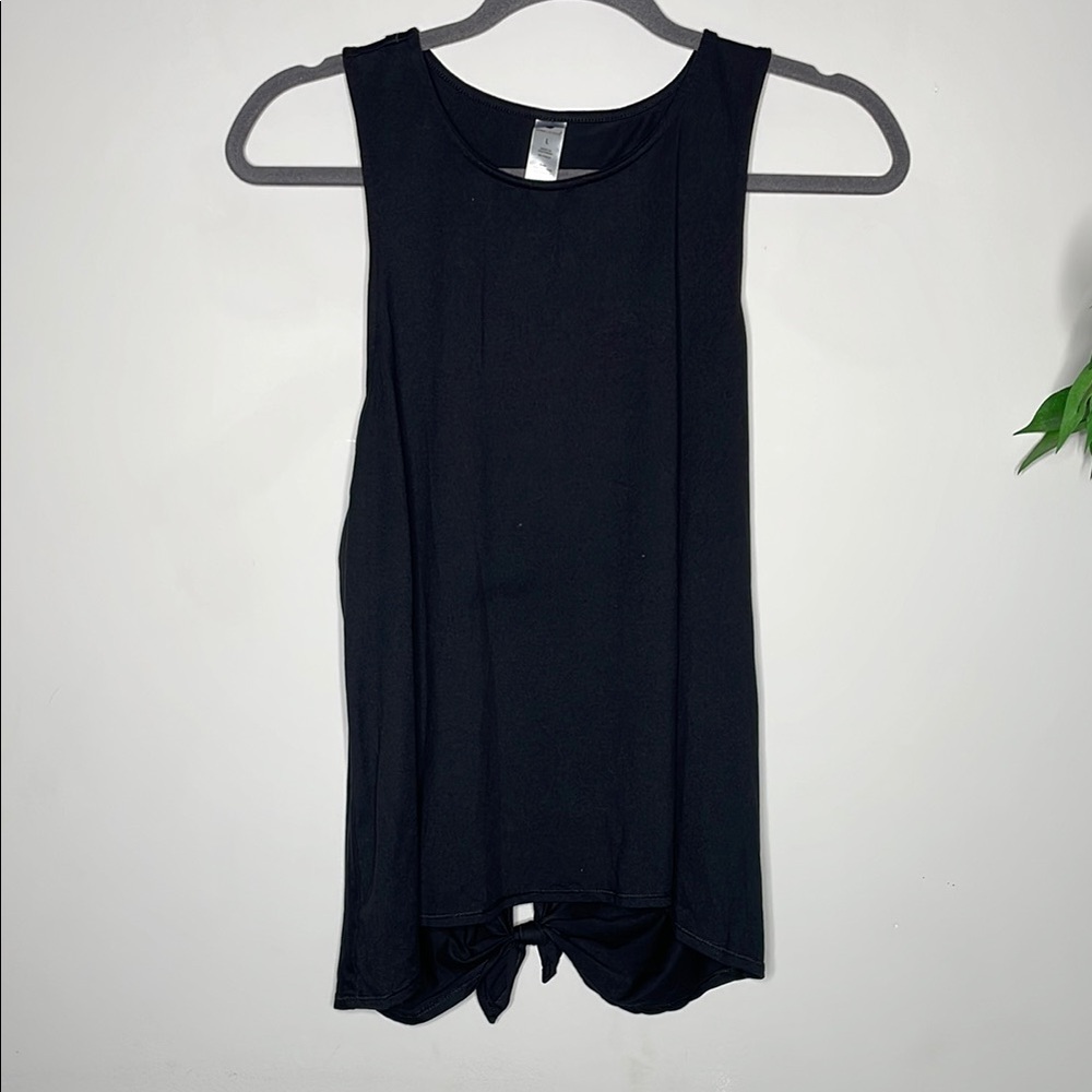 Yogalicious Black Tie Back Tank Top
